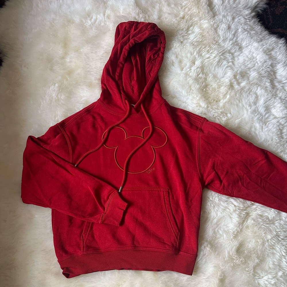H&M Disney - Red Hooded Sweater with Mouse Outline